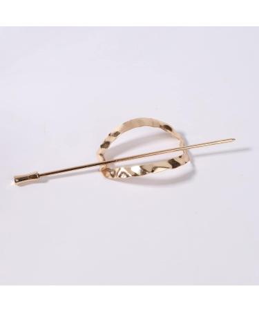 Dervivea Geometry Hair Stick Barrette Minimalist Oval Hair Cuff Hairpin Boho Oval Circle Hair Bun Pin Gold Ponytail Holder Hairpin Clips Decorative Hair Accessories for Women and Girl Headdress - Buy Online on GoSupps.com