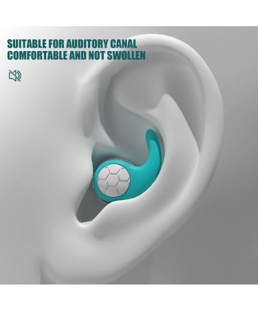 Soft Silicone Reusable Ear Plugs for Noise Reduction - Swimming, Concerts, Shooting, Surfing - Cyan (0.59X0.74inch) - Men and Women - Buy Online on GoSupps.com