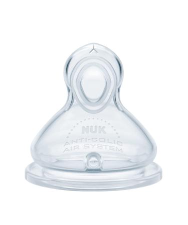 Nuk First Choice+ Flow Control baby bottle teat 6-18 months anti-colic valve BPA free 2 pieces
