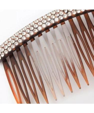 DTrendz Hair Side Combs with Diamond Stones Slide Combs Hair Accessory French Plastic Teeth Hair for Bridal Wedding Veil Fine Thick Hair Women Ladies Girls (Tort 10cm) - Buy Online on GoSupps.com