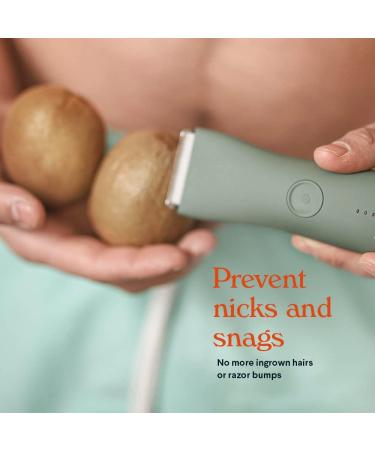 Meridian Electric Body & Pubic Hair Trimmer Set - Starter Package with Replacement Blade - Cordless, Waterproof, Rechargeable - Easy & Pain-Free Grooming Kit for Men and Women - Sage - Buy Online on GoSupps.com