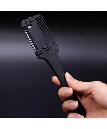 Ainkou Razor Comb Hair Thinner Comb Hair Trimmer Hair Styling Razor Comb Hair Cutter Razor Comb Cutting Scissors Double Sided Tool for Salon Home Hair Cutting Styling (Black) - Buy Online on GoSupps.com
