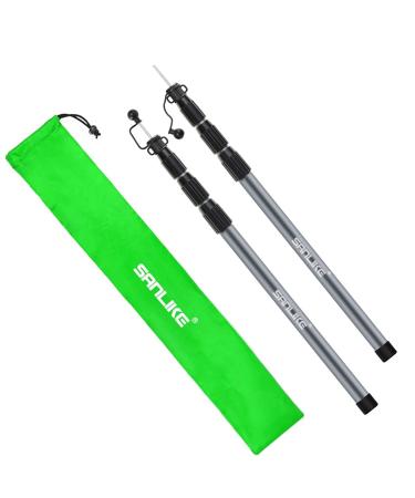Telescoping Tarp Poles 98.5in Aluminum Camping Tent Poles,Tent Stakes for Hiking,Lightweight Tent Poles for Tarp, 4 Section Adjustable Tent Accessories Set of 2 &1 Bag Silver 33.5-98.5in Telescoping Aviation Aluminum Pole