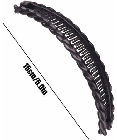 Banana Clip Women Hair Claw with Tail Barrettes Hair Accessories | Endurable Vintage Clincher Combs Clamp Grip Ponytail Banana Clip for Women and Girls Black - Buy Online on GoSupps.com