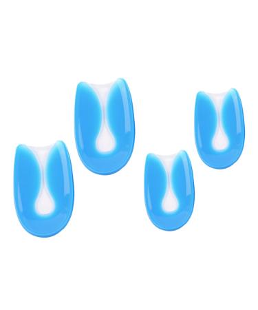 FRCOLOR 2 Pairs U-Shaped Heel Patch Heel Cups Heel Grips Cushions Heel Mat Heel Cushion Cups Heel Cup Inserts Pad for Shoe Sole Heel Pad Heel Increase Insole Wedge Silicone Gel Blue 11.5x7x0.2