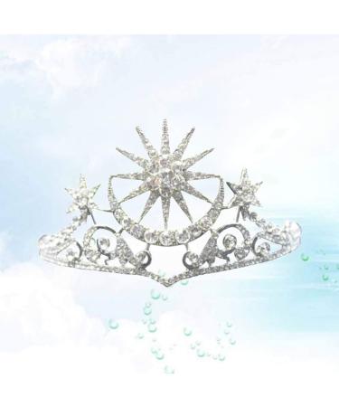 FRCOLOR Rhinestone Star Moon Tiara Crown for Women Girls - Silver Wedding Brides Jewelry Headwear - Buy Online on GoSupps.com