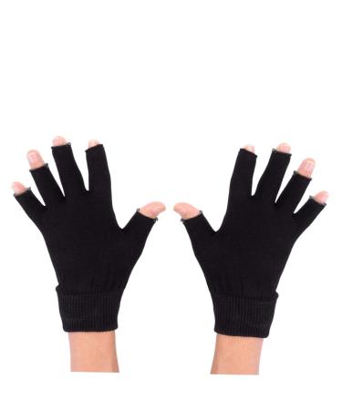 minkissy 1 Pair Spa Gloves Black Fingerless Gloves Moisturizing Gloves Moisturizing Hand Gloves Black Gel Mositurizing Fingerless Glove Gel Gloves Mositurizing Glove Simple Apparel