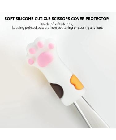 Silicone Cuticle Trimmer Protector Cuticle Scissors Cover Protector Cat Paw Shape Lightweight for Toenails (White) - Buy Online on GoSupps.com