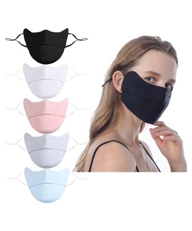 Ligart UV Face Mask Washable Reusable Exercise Breathable Sun Protection Golf Sports Face Mask for Women Solid Color