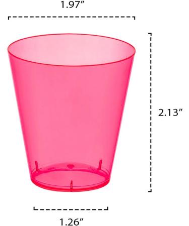 Party Essentials Neon Pink 2-Ounce Shot Glasses - 50 Count | Disposable Hard Plastic Shooter Cups - Buy Online on GoSupps.com