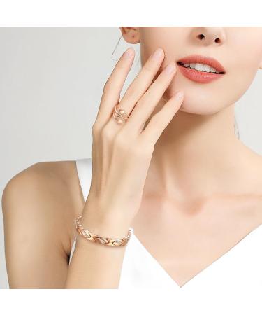 Vicmag Lymphatic Drainage Titan Steel Magnetic Bracelet for Women - Ultrast-Strong Magnets Rose Gold Crystal Design Gift Box Included - Buy Online on GoSupps.com