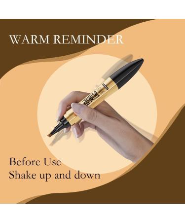 2 in 1 Magic Eyebrow Pencil 2024 Upgraded Eyebrow Contouring Pen Waterproof 3D Microblading Eyebrow Pencil Contouring Pen 4 Fork Tip with Eyeline for Natural Eyebrow Makeup (Dark Brown) - Buy Online on GoSupps.com