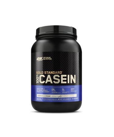 ON Gold Standard 100% Casein | Slow-Digesting Protein for Overnight Muscle Recovery | 24 Grams Protein 5 Grams Naturally Occurring BCAAs Low Sugar (2LB Cookies & Cream) Cookies & Cream 2LB
