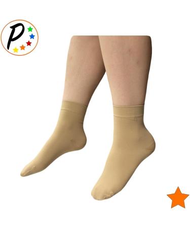 Closed Toe 15-20 mmHg Moderate Compression Sock Sleeve for Foot Leg & Ankle - Beige S/M | International Shipping Available - Buy Online on GoSupps.com