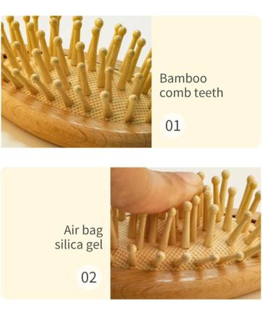 Haominnaqi 3-Piece Wooden Baby Hair Brush and Comb Set for Newborns and Toddlers - Buy Online on GoSupps.com