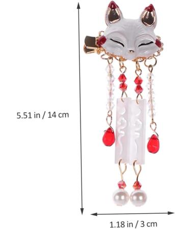 Toyvian 1 Pair Fox Tassel Clip Barrettes for Hair Chinese Tassel Hair Clip Hair Clips for Hair Accessory for Women Tassel Hairpin Pearl Hair Accessories Kimono Hair Alloy - Buy Online on GoSupps.com