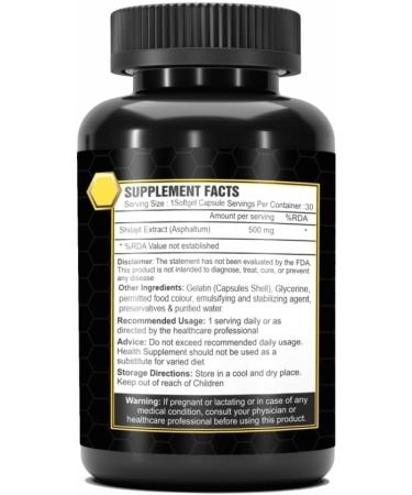 Pure & Original Gold Shilajit 100% Himalayan Natural Shilajit Softgel Pure Shilajit Capsules for Men for Strength Stamina & Power - 30 Softgel Capsules - Buy Online on GoSupps.com