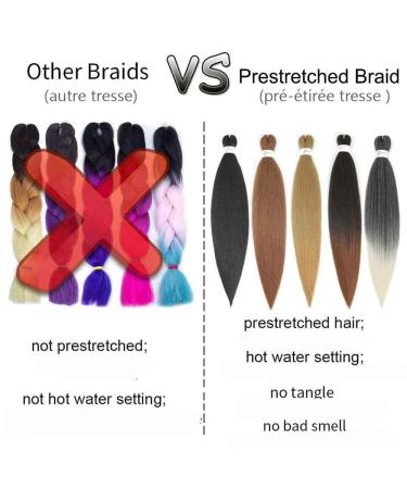 SOKU Pre Stretched 24 Pink Braiding Hair 4 Packs - Synthetic Fiber Crochet Twist Braids - Soft Yaki Straight Texture - 24 Inch (Pack of 4) - Buy Online on GoSupps.com
