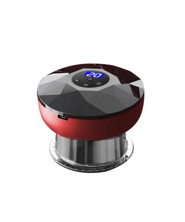 Electric cupping massage new cupping intelligent electrical cupping massage device Guasha device for neck shoulder and back massage (12 gear with air-leaf-red)