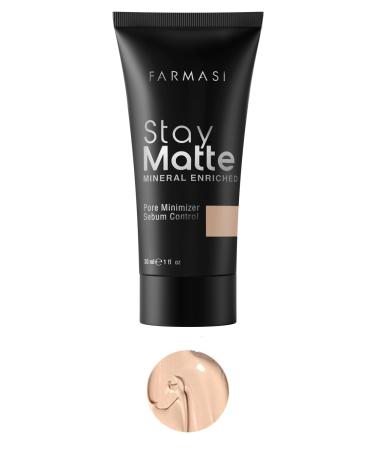 FARMASi Stay Matte Foundation  Matte Finish Foundation for a Naturally Flawless Look  Poreless  Oil Free & Full Coverage Face Makeup  1 fl. oz / 30 ml (Natural) - Buy Online on GoSupps.com