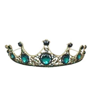 TOCESS Green Vintage Crown Tiara for Women - Crystal Rhinestone Hair Accessory for Bridal, Wedding, Prom & Parties - Buy Online on GoSupps.com