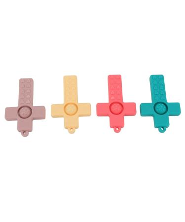 4Pcs Silicone Baby Teether Toy - Infant Teething Relief for Sore Gums | Chew Toys for Comfort - Buy Online on GoSupps.com
