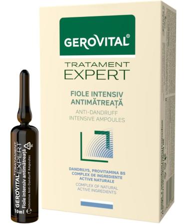 Gerovital Tratament Expert Ampoules Antipelliculaires Intensives Soin capillaire antipelliculaire 10 ampoules x 10 ml - Buy Online on GoSupps.com