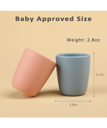 AULEGE Silicone Toddler Cup 2 Pack - BPA Free Drinking Training Cup for Babies 6 Months+ - 4 fl. oz Tiny Open Cup - Sage Ether - Buy Online on GoSupps.com