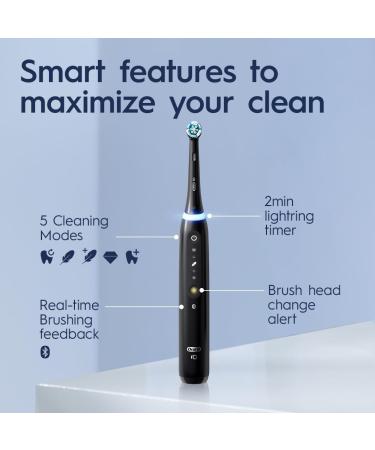 Oral-B iO Series 5 Ultimate White Rechargeable Electric Toothbrush with Visible Pressure Sensor, 2 Minute Timer, 5 Cleaning Settings, 1 Replacement Toothbrush Heads, and Travel Case, White - Buy Online on GoSupps.com