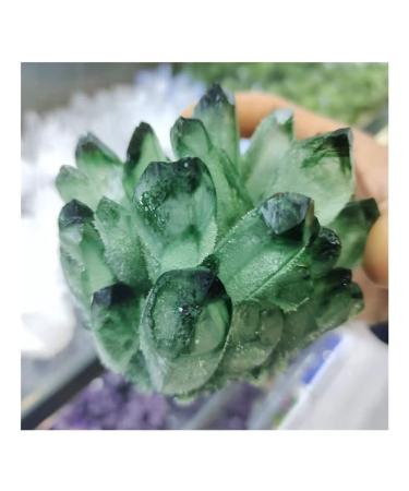 Crystal 1 Piece of Natural Crystal Green Quartz Cluster Free Form Stone JZIGTDEM