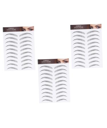 IWOWHERO Eyebrow Sticker 3 Sheets Waterproof Eyebrow Stickers Waterproof Stickers Authentic Eyebrows Stickers Eyebrow Tool 3d 1 count (Pack of 1) Black