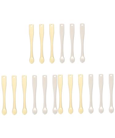 FRCOLOR 18 Pcs Electroplating Cream Spoon Metal Eye Cream Applicator Alloy Makeup Spatula Facial Cream Spoon Eye Cream Spoons Lotion Scooper Metal Scraper Skin Zinc Alloy Pack Facial Mask 6x2x0.7cmx3pcs Golden Goldenx3pcs
