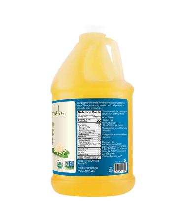 Kevala Organic Extra Virgin Sesame Oil 1/2 Gallon (64 fl oz) - Pure & Cold-Pressed - Buy Online on GoSupps.com