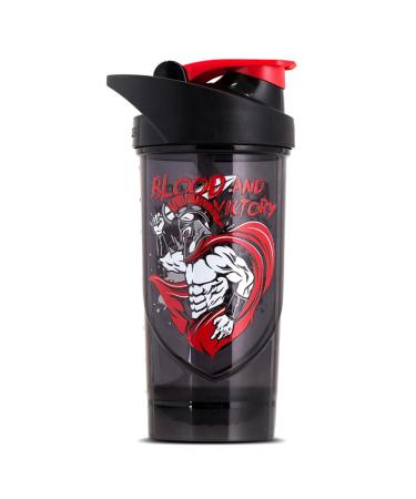 Shieldmixer Hero Pro Classic Shaker Blood and Victory - BPA -free - Gym accessories - Protein shaker - fitness drinking bottle - black - 700ml
