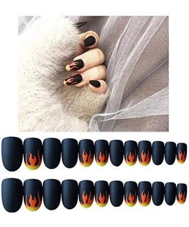 YONAIL 24/set Fake Nails Press On Nails Matte Fake Nail With Glue Artificial False Nails Full Cover Acrylic Fingernail Tips With Pre Design Glue On Nails - Buy Online on GoSupps.com