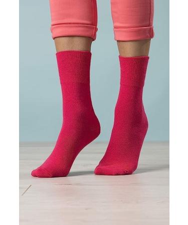 ZRWASKA Diabetic Socks For Women Wide Honey Comb top soft cuff Ankle Oedema friendly Non-Elastic Grip for Swollen feet Leg Non-Binding Circulatory Neuropathy Socks 4-8 (Pack 6) 4-8 Pink (6 Pairs) - Buy Online on GoSupps.com