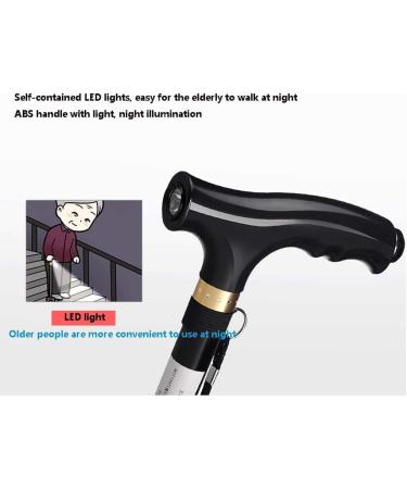 TelescopicNonSlipCrutchesFour-leggedWalkingStickForTheElderlyCaneWalkerAnti-skidWithLEDLightsHeightAdjustable-BlackColorforArthritis Elderly Seniors&Handicap Needed - Buy Online on GoSupps.com
