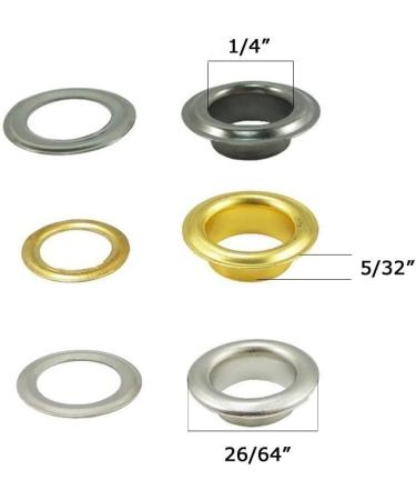 400 Sets 4 Color Brass Grommet Eyelets Kit Tool 6mm 1/4" Inside Diameter with Setting Tool Canvas Clothes Leather Self Backing Tool Mix 1/4'' - Buy Online on GoSupps.com