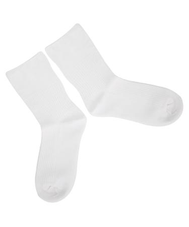 Diabetic Compression Socks Diabetic Foot Socks Diabetic Foot Care Non Binding Ankle Socks for Elderly Pregnant Women Man (White)