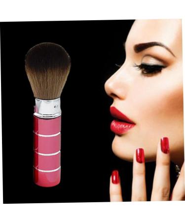 makeup brush Retractable Powder Brush Travel Nail Dust Brush Portable Face Blush Brush with Cover Red - Buy Online on GoSupps.com