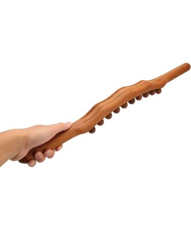 LUQEEG Wooden Massage Tab & Gua Sha Tools | Neck & Back Pain Relief | 20 Pearl Massage Roller - Buy Online on GoSupps.com