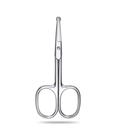 Mabox Nose and Eyebrow Hair Scissors - Professional Stainless Steel Trimmer for Facial Hair, Beard, Eyelashes, and Mustache - 2 PCS, Silver - Buy Online on GoSupps.com