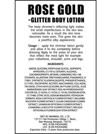 Rose Gold Glitter Body Lotion with Smoothing Formula - Buy Online on GoSupps.com