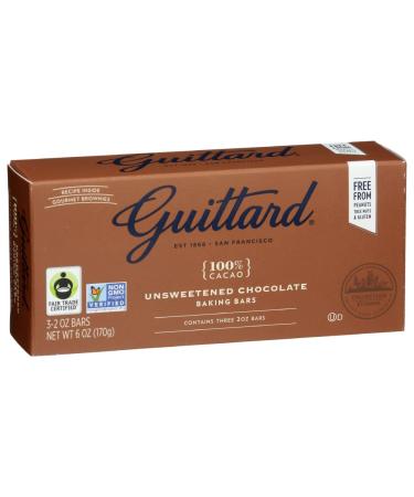 Guittard Unsweetened Gluten Free Baking Bar Chocolate - 6 Ounce - Buy Online on GoSupps.com