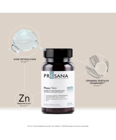 PRAESANA - Skin - Health and Skin Beauty - Food Supplement - 2 Capsules per day - 30 days program - Made in France - Buy Online on GoSupps.com