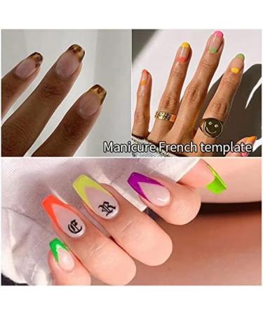 WPOND Stainless Steel Nail Art Edge Trimmer Template - Colorful DIY French Manicure Tool for Perfect Nail Styling - Buy Online on GoSupps.com