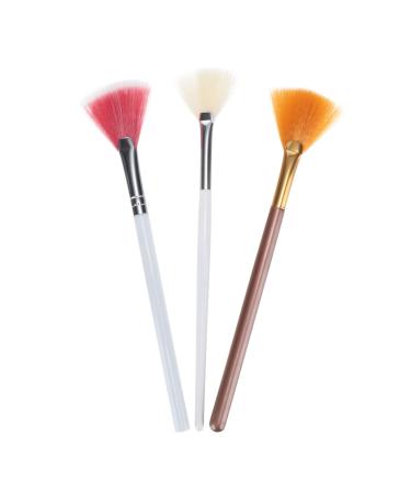 FRCOLOR 3pcs Fan-shaped Facial Brush Liquid Blusher Fan Style Brush Fan Paint Brush Eyeshadow Brush Makeup Tools Foundation Brush Facial Applicator Brush Cosmetic Small Brush