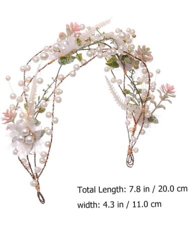 FRCOLOR Peal Flower Headband Bride Headband Boho Leaf Floral Wedding Garland Hair Bands for Womens Hair Fairy Headband for Party Prom Props Hair Accessories for Girls - Buy Online on GoSupps.com