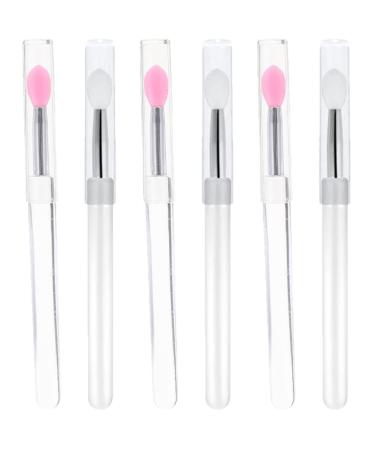Beavorty 6Pcs Silicone lip brush with lid Lip Makeup Accessory silicone lip mask brush eyeshadow lipstick applicator Lip small Accessories