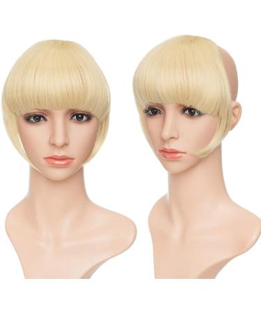 Clip in Hair Bangs Fringe Bangs Hair Extensions Straight Bangs with Temple Hairpieces Thick Full Neat Front Bangs Hair Piece for Women Golden mix Bleach Blonde - Buy Online on GoSupps.com